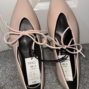 Marks & Spencer Blush Pink Flats with Bow